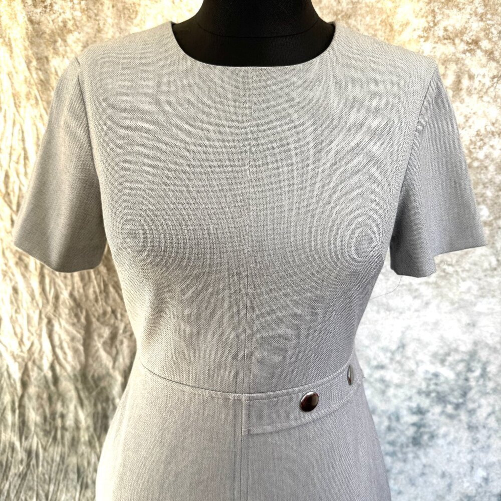 Banana Republic Grey Sheath Work Dress - Size 2 - Picture 2 of 7